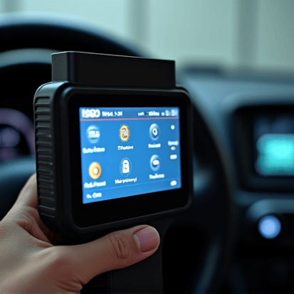 Expert European vehicle repair specialist checking engine components in a modern European car.