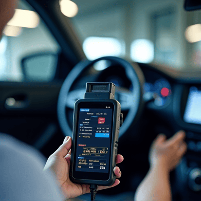 Vehicle passing a smog check inspection in a clean Fair Oaks auto shop.