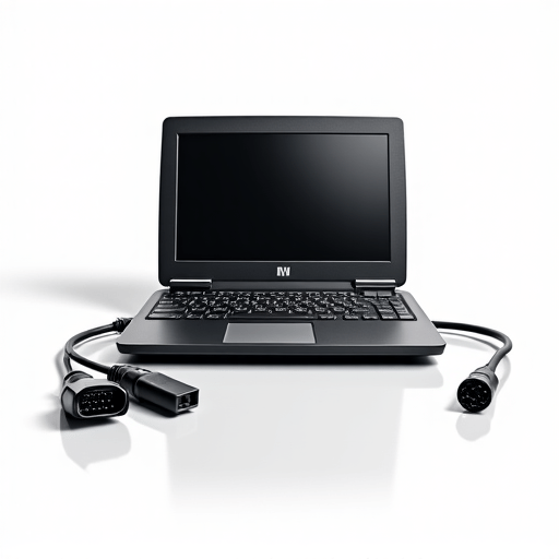 Close-up of state-of-the-art diagnostic scanner connected to a modern vehicle