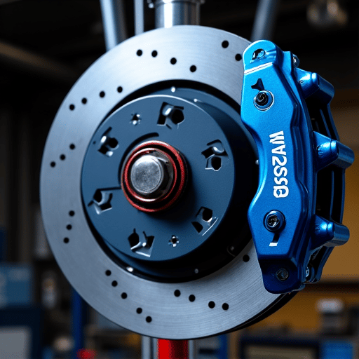 Expert brake service and inspection being performed on a vehicle.